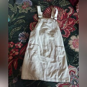 🤍 Vintage Steena White Corduroy Jumper Dress 90s Academia Size S